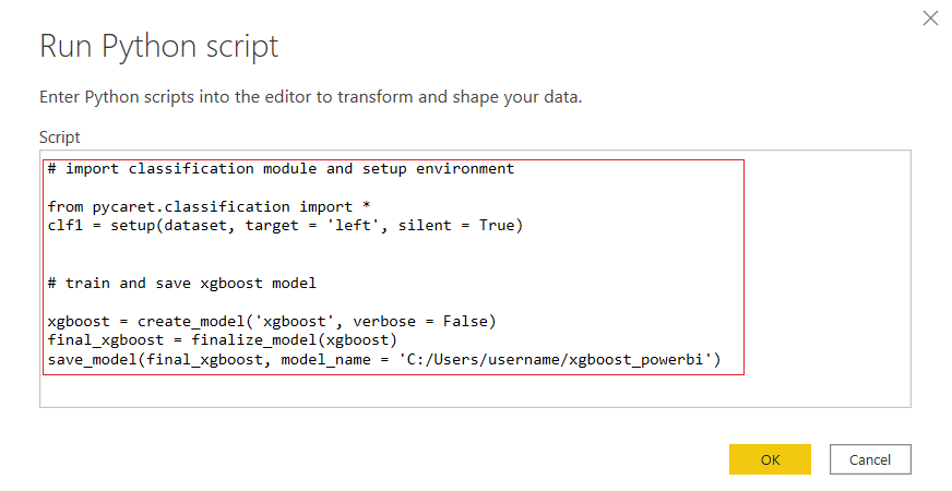 Machine Learning in Power BI using PyCaret - Docs