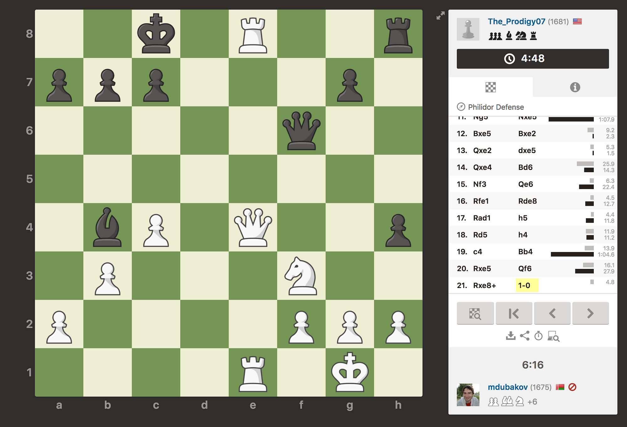 [Разбил](https://www.chess.com/live/game/152114170?username=mdubakov) защиту Филидора