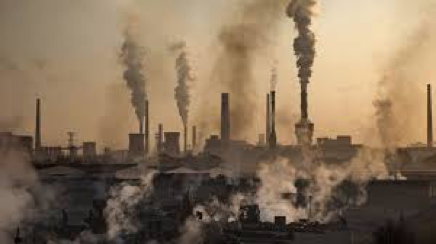A representation of pollution from factories