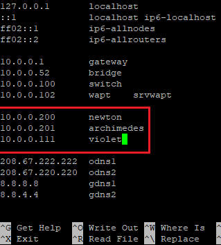 Note: you don’t need to add the address of the server the /etc/hosts file resides on.