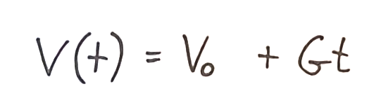 v(t) = v0 + Gt