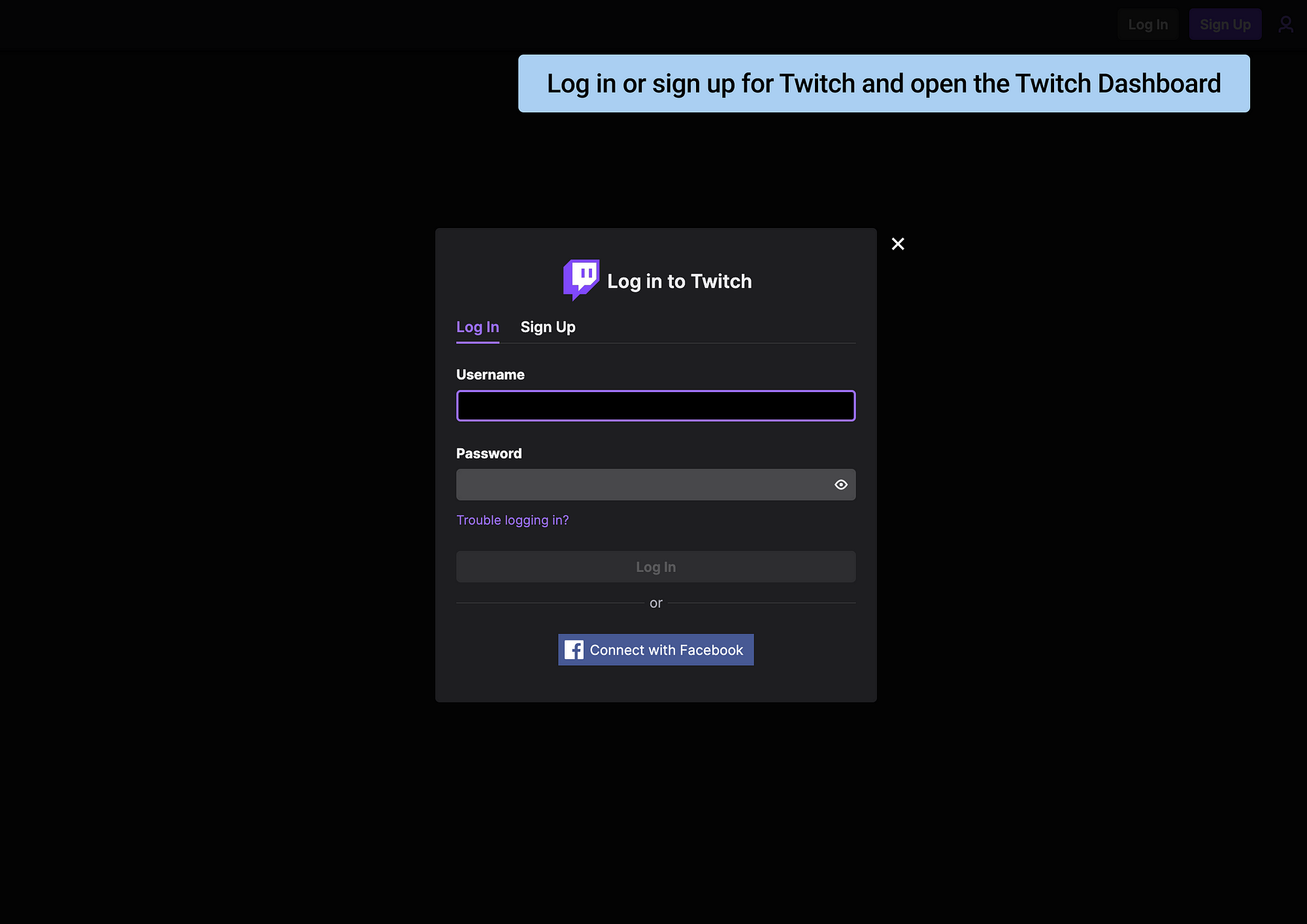 Update: Logins to Twitch with Facebook