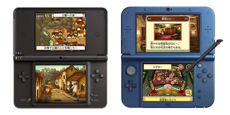 Left picture is how players move in the first version of Professor Layton. Right picture is how players move in the latest version.