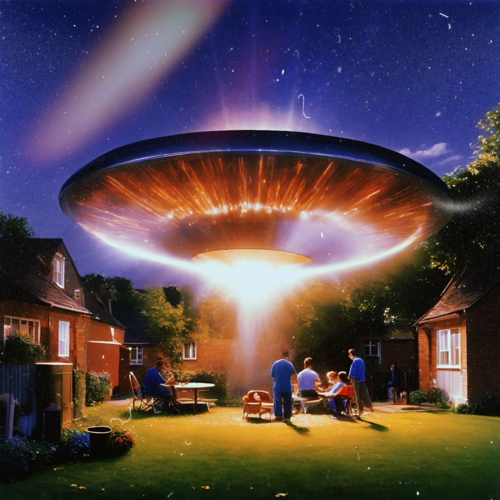 Alien Abduction at Neighborhood BBQ Cookout