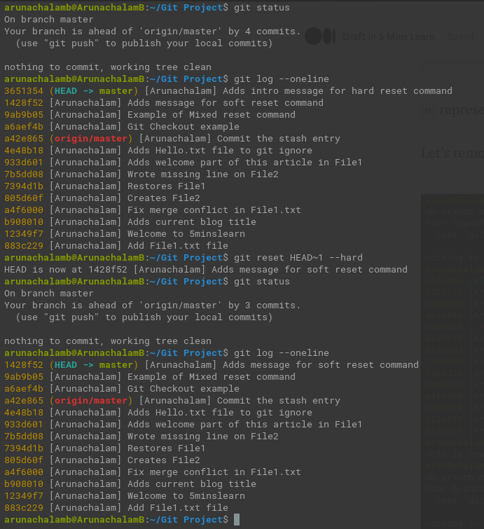 Git Hard Reset