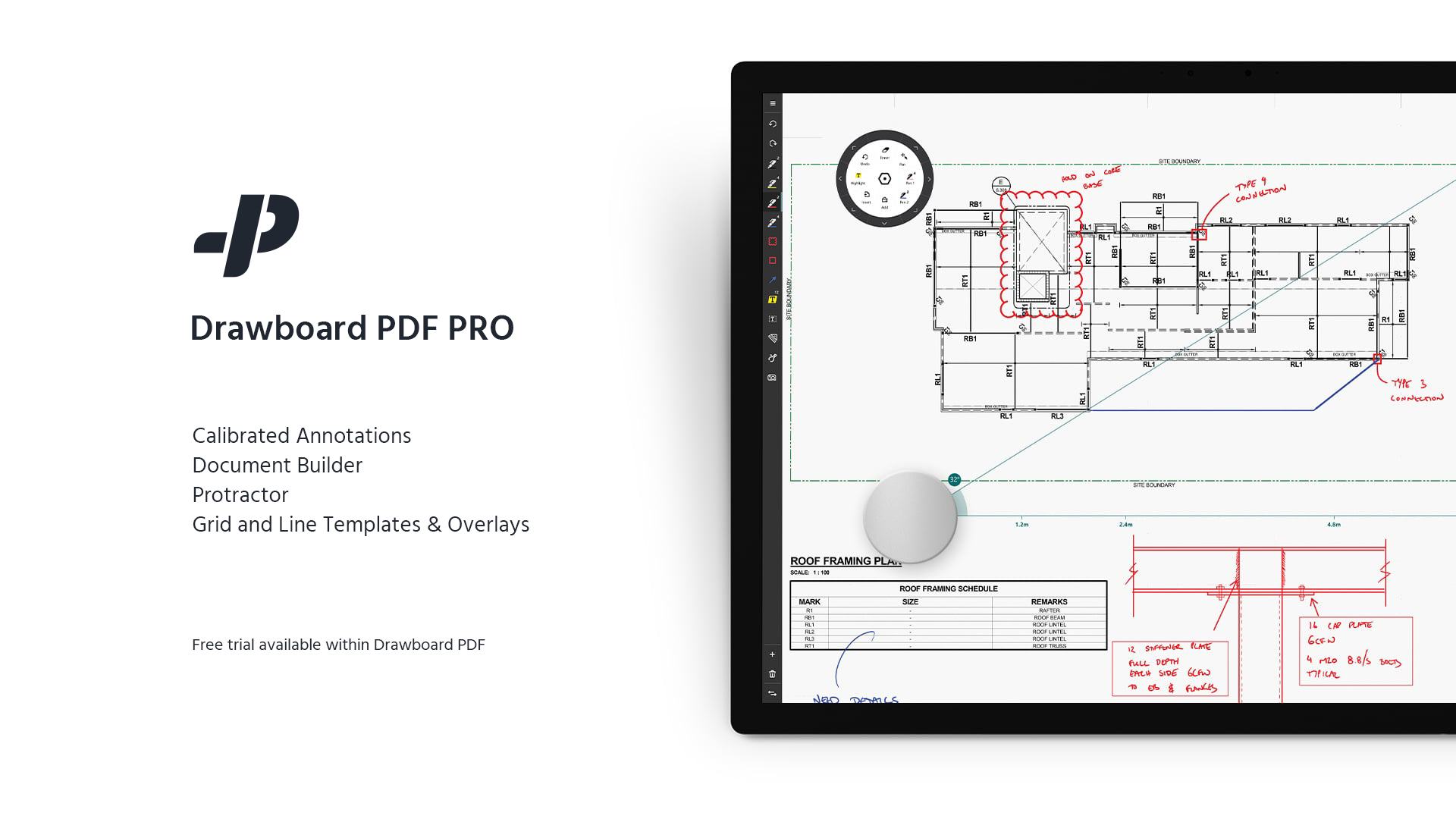 Drawboard PDF PRO advanced PDF features and Surface Dial integration