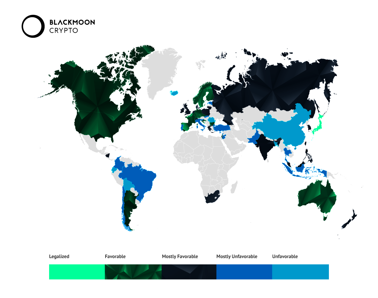 Cryptocurrency regulation. Crosscountry analysis. Blackmoon