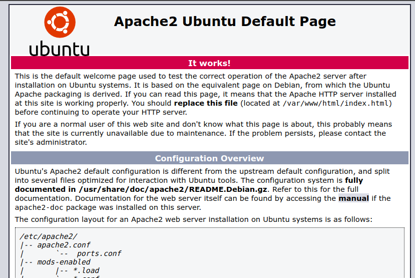 apache home page