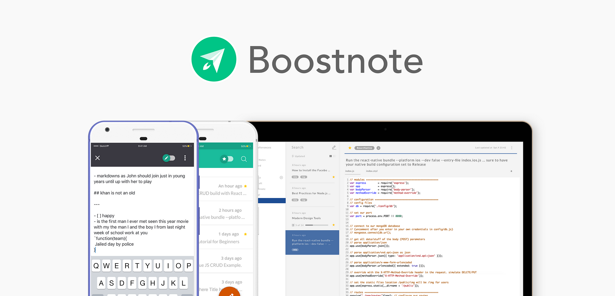 ios markdown notebook compatible with boostnote