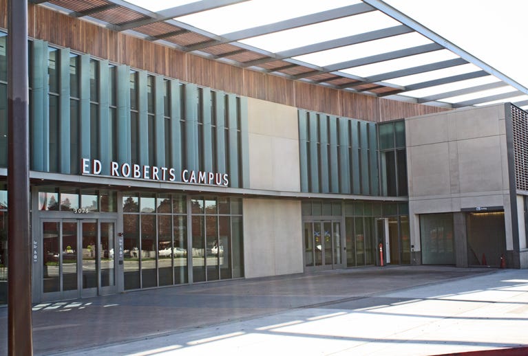 Ed Roberts Campus is a universally designed, transit–oriented campus located at the Ashby BART Station in Berkeley, California