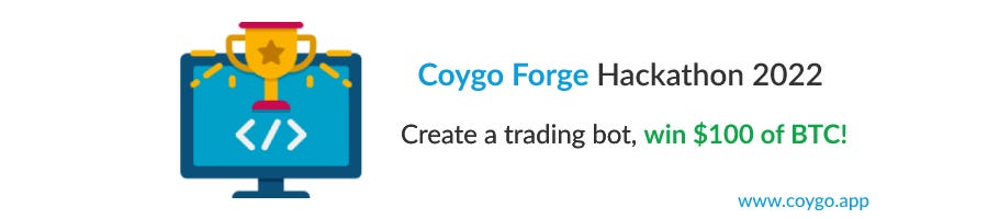 Make a trading bot, win $100 of BTC in Coygo Hackathon