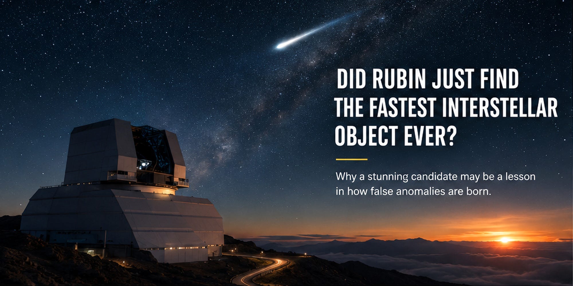Did Rubin Find the Fastest Interstellar Object Ever?—?or Connect the W