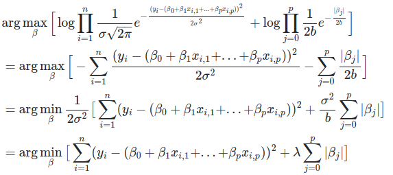 L1 Regularization as a MAP of Linear Regression Coefficients with Laplacian priors