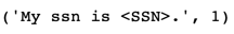 The resulting output from the model after the data is removed.