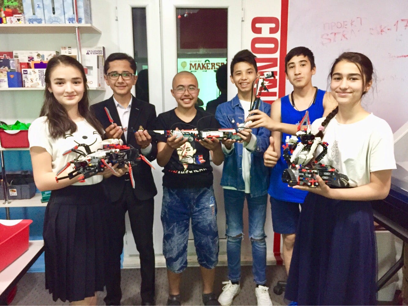 Students participate in activities in American Spaces in Tajikistan