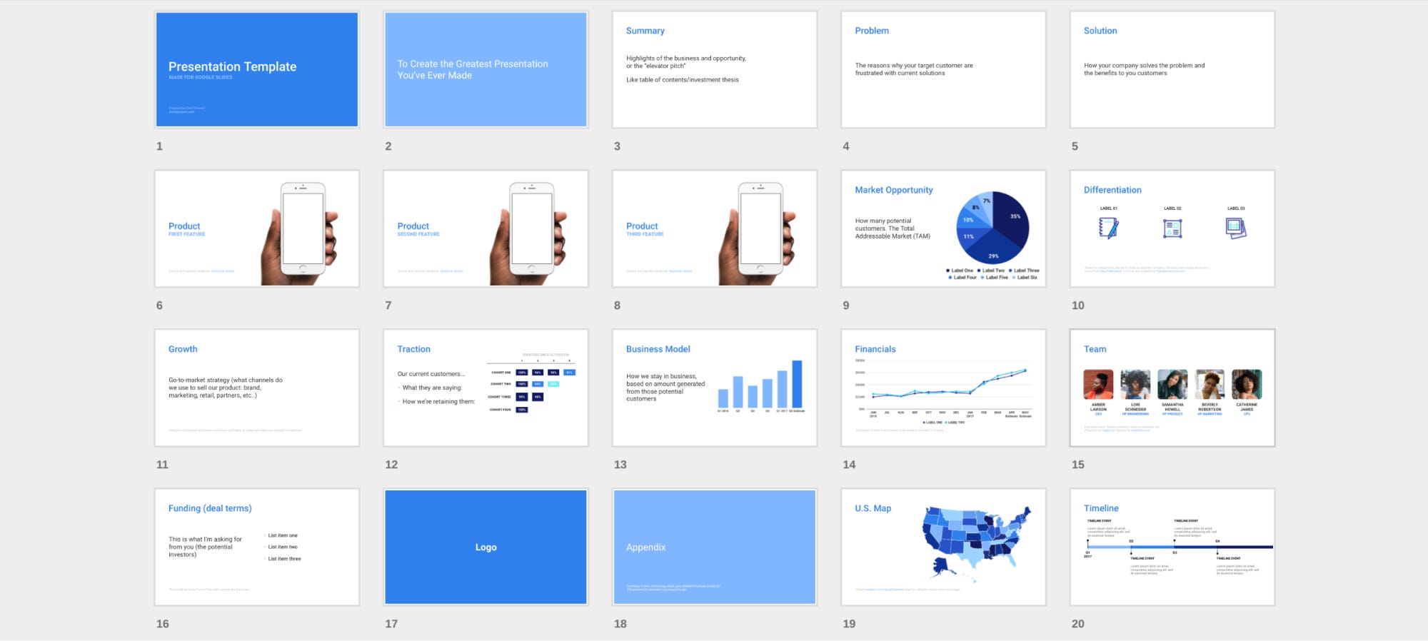 investor pitch template for google slides