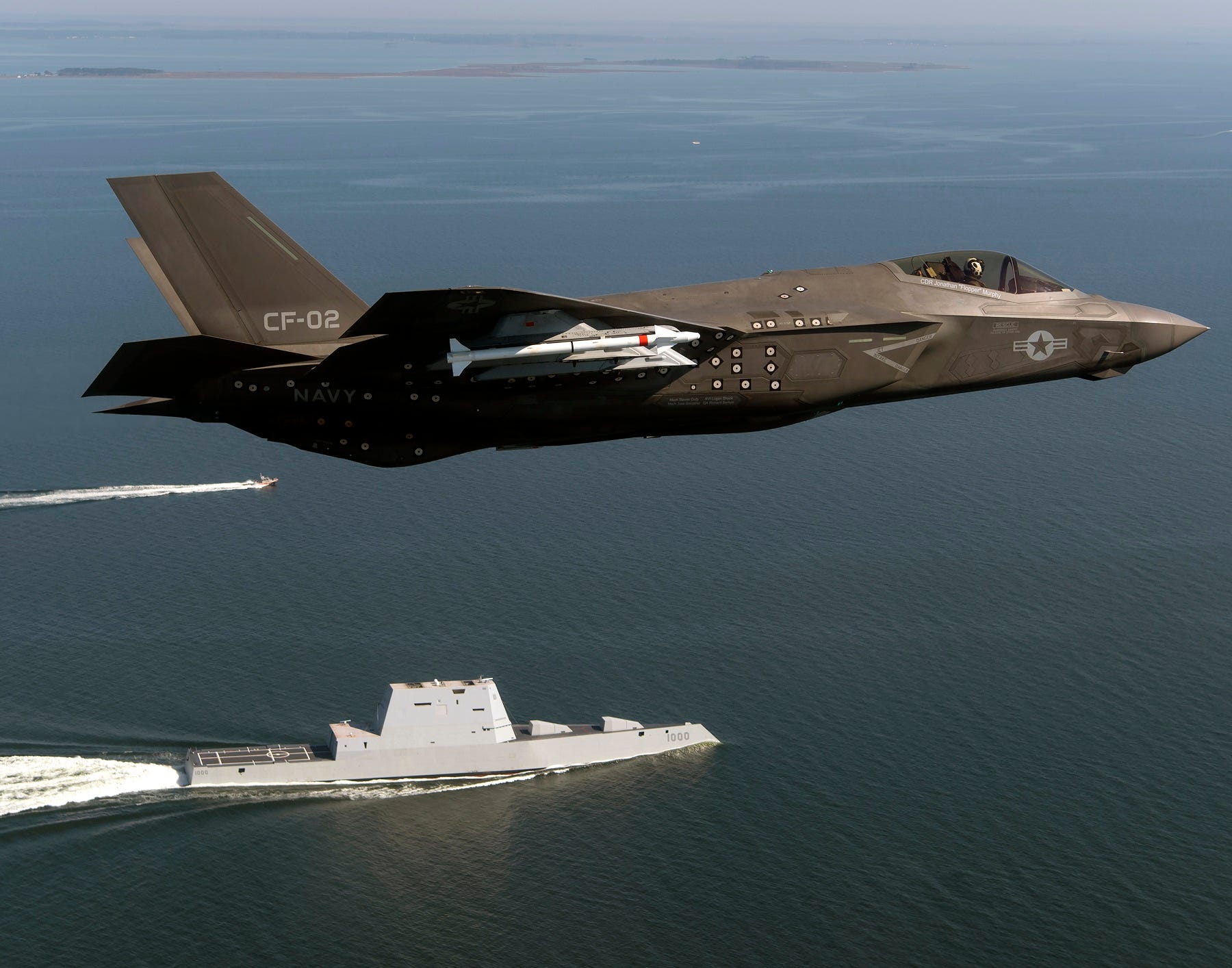 The Latest Naval Toys An F 35 Joint Strike Fighter Flies Over The