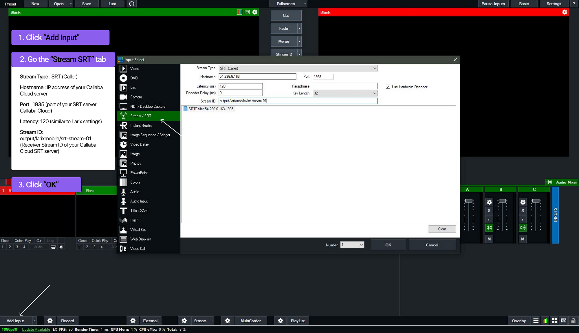 Setting an audio or video delay on your vMix Inputs. Sync up your live  production! 