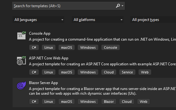 New Blazor Server APP