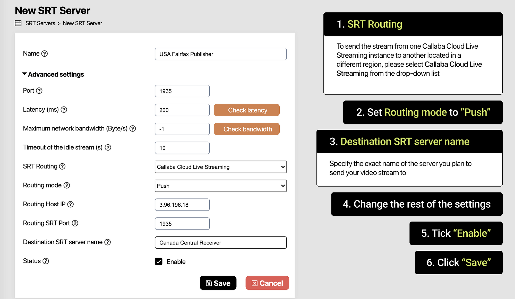 How to set up streaming from JVC GY-HC500U camera using SRT protocol and  Callaba Cloud