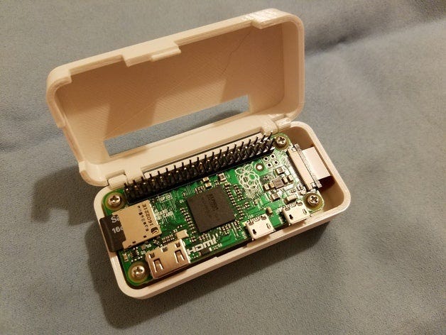 One Piece Raspberry Pi Zero Case — [Source](https://www.thingiverse.com/thing:1595429)