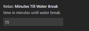 minutes till water break setting