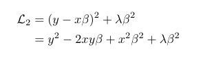 Ridge Regression for single parameter β