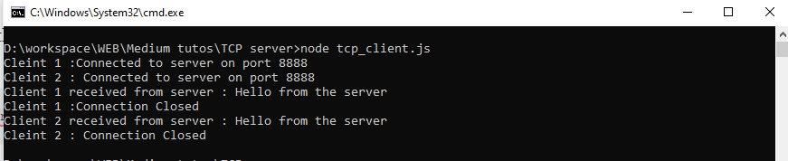 TCP clients using NodeJS