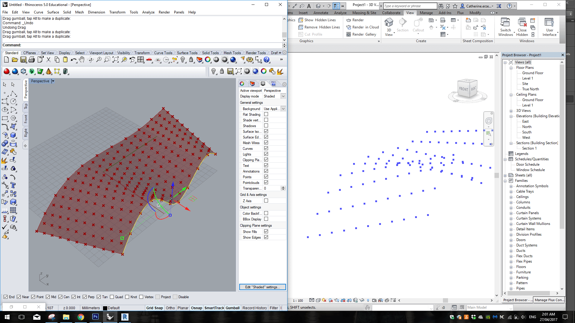 Rhino/Grasshopper > Flux > Dynamo/Revit workflow with adaptive components