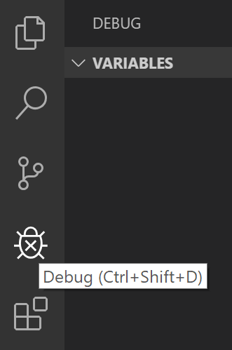 Debug icon. Image captured from VS Code.