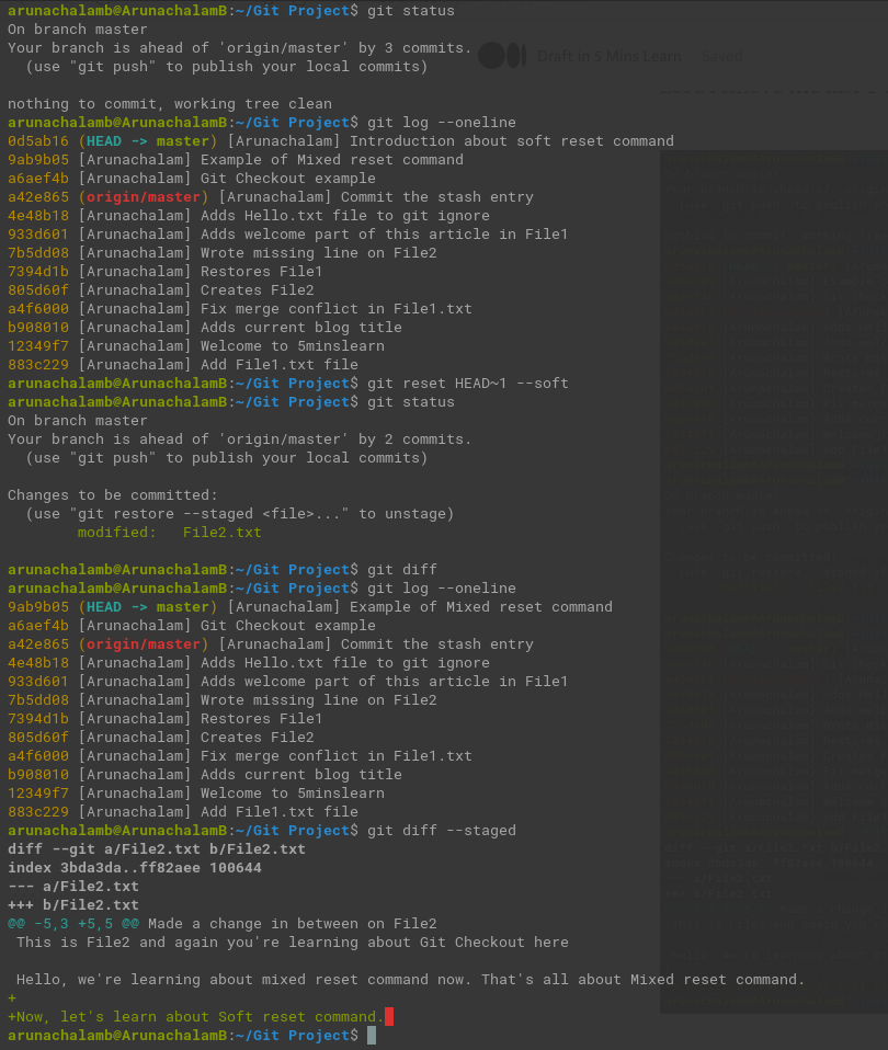 Git Soft Reset