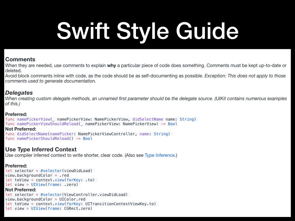 Ios Best Practices Part 2 Swift Code Style Maxim Vialyx Medium Comments Delegates Type Inferred Context