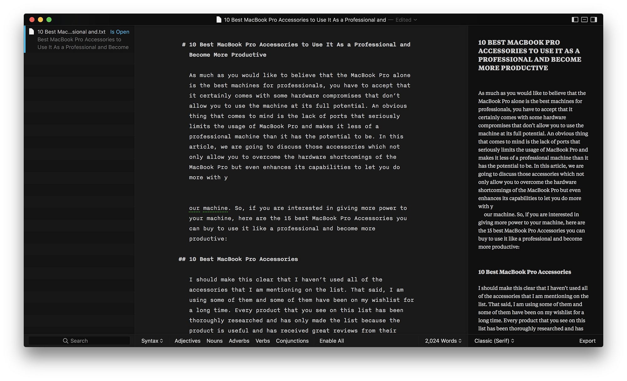 Novel writing software for mac