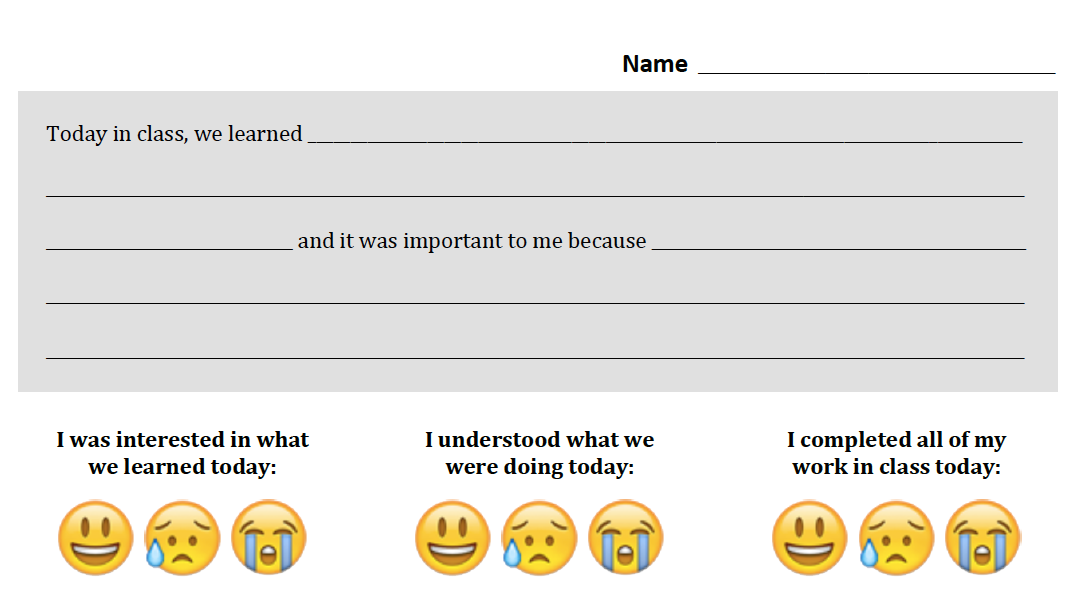 exit ticket template free