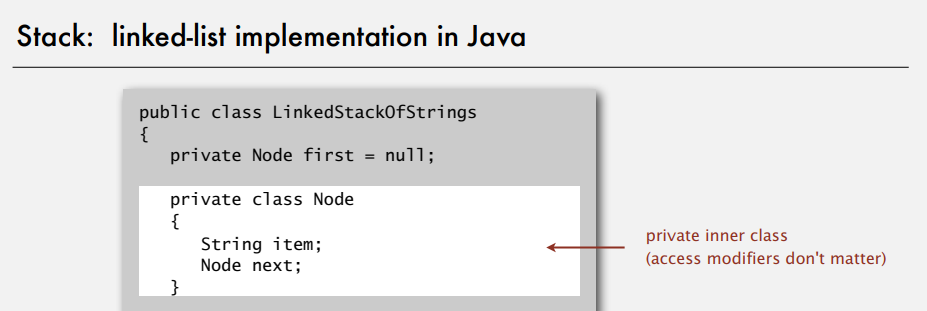 Linked-list implementation