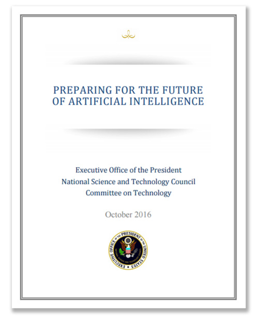 White House report on AI