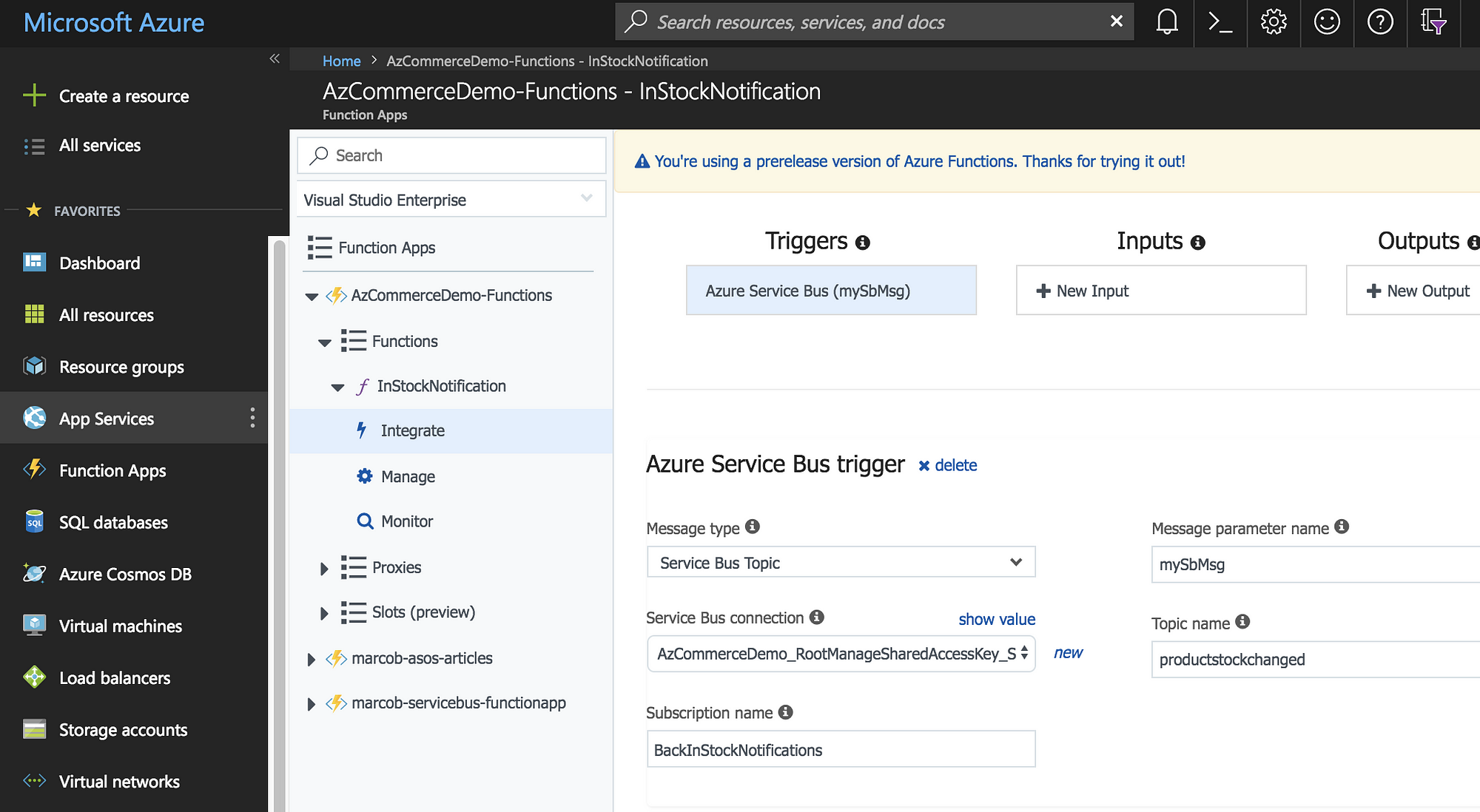 Example Of Azure Service Bus