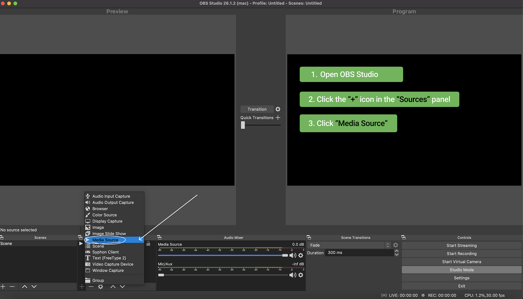 gopro stream to obs