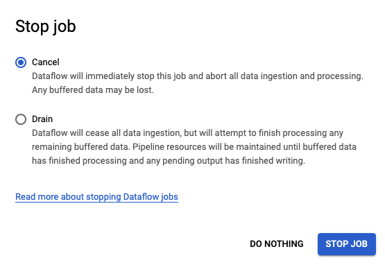 Cancel Dataflow job — Image by author