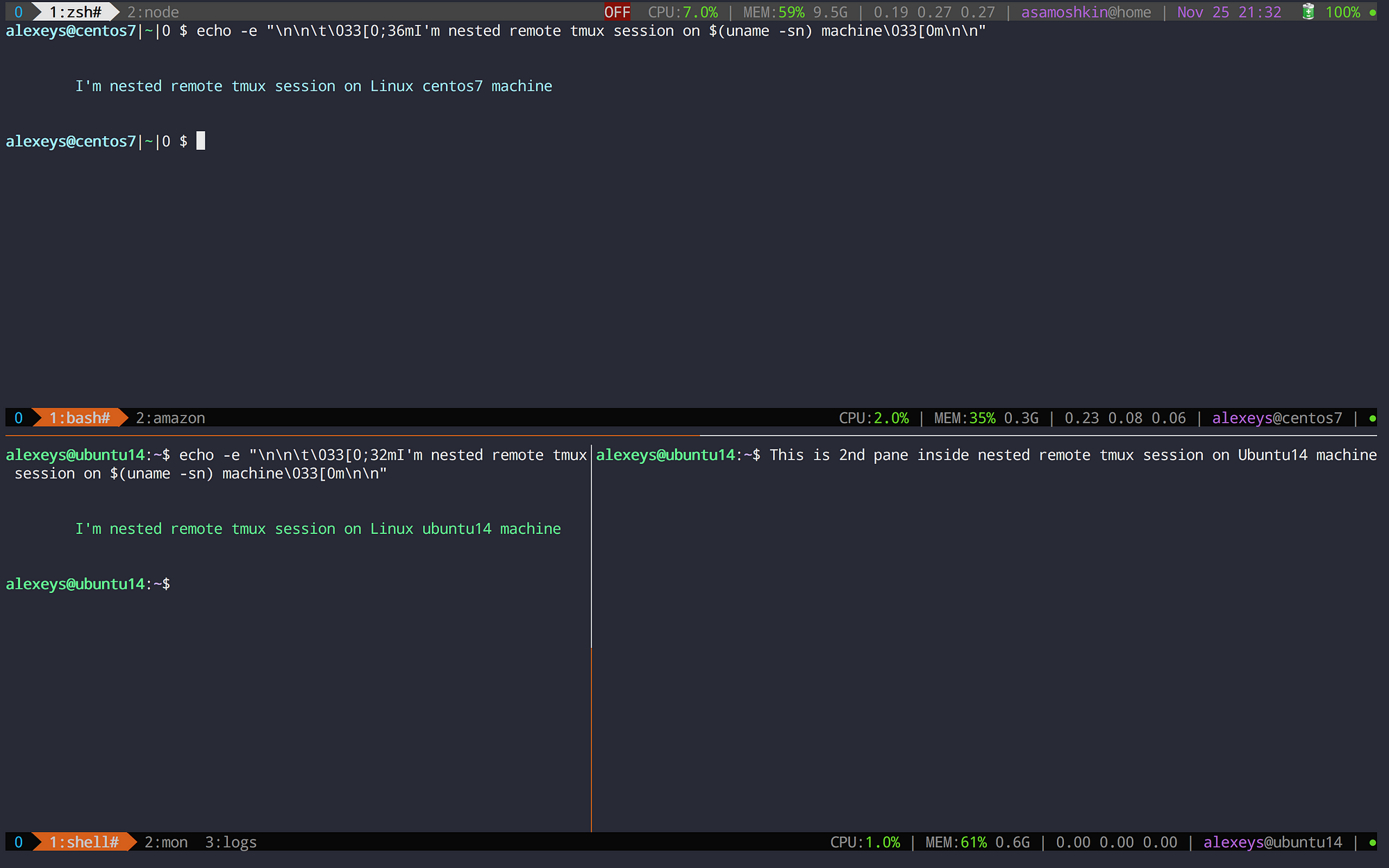 Tmux In Practice Local And Nested Remote Tmux Sessions