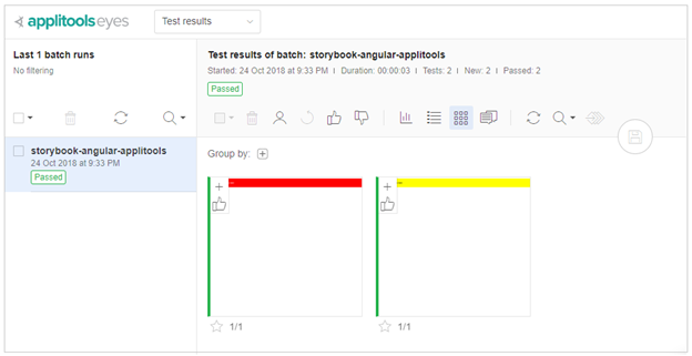 Applitools Test Manager Results