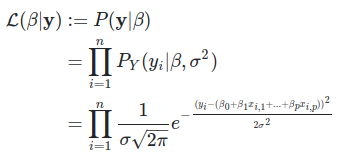 The likelihood function of Ordinary Linear Regression