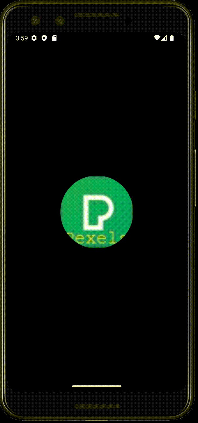 Screenshot of Pexels website & a video clip of the app, Pexels Preview