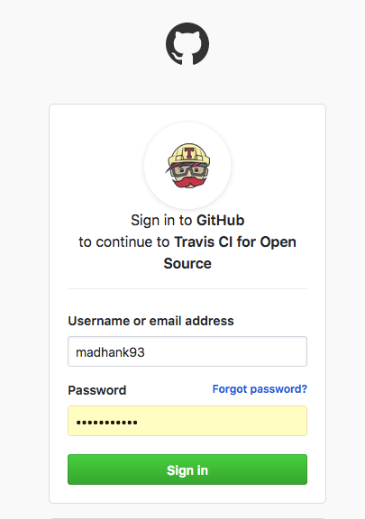 sign-in page