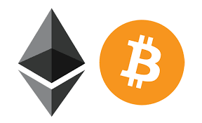 Ethereum symbol on the left with Bitcoin’s symbol on the right. Source:https://p2pinvesting.eu/investing-in-bitcoin-my-experience/