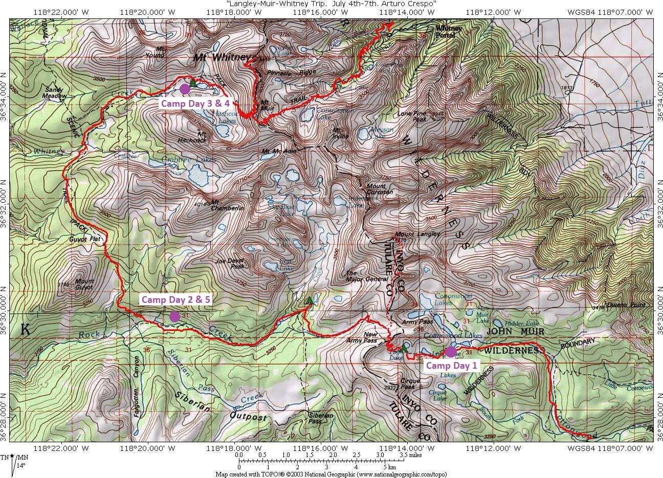 Hiking Mt Whitney via Cottonwood Pass* – Xi-Er D – Medium