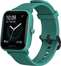 Amazfit BIP U Proa smartwatch with widescreen and aqua color hand band