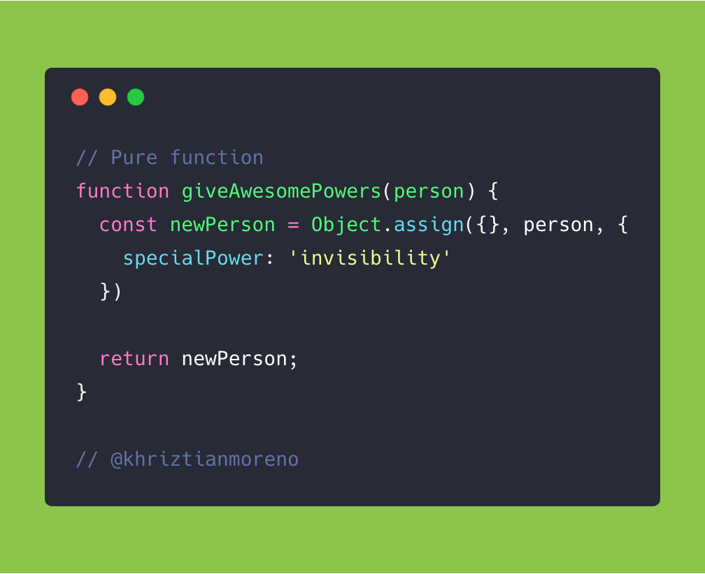 giveAwesomePowers — Pure function