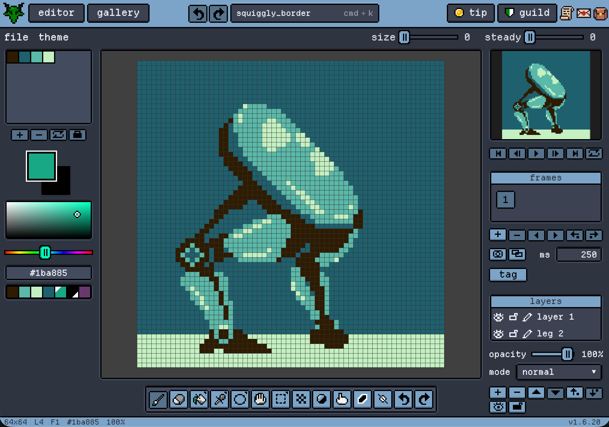 I pentest ships for a living and my side project is a pixel art editor