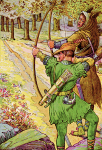 Colored illustration of Robin Hood